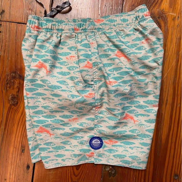 AFTCO Men's Boatbar Swim Trunks Size S Grey Teal Orange Beach Swim Boat Spring - Picture 10 of 12